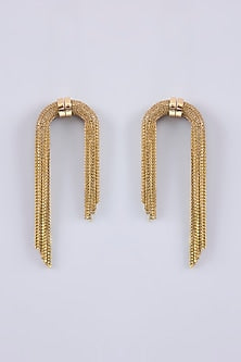 Gold Plated Chaton Stone Dangler Earring