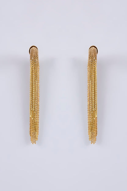 Gold Plated Chaton Stone Dangler Earring