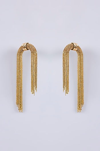 Gold Plated Chaton Stone Dangler Earring