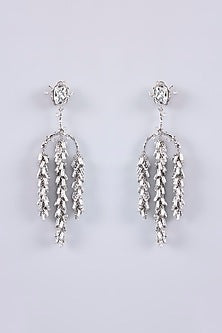 Silver Plated Chaton Stone & Cubic Zirconia Dangler Earrings
