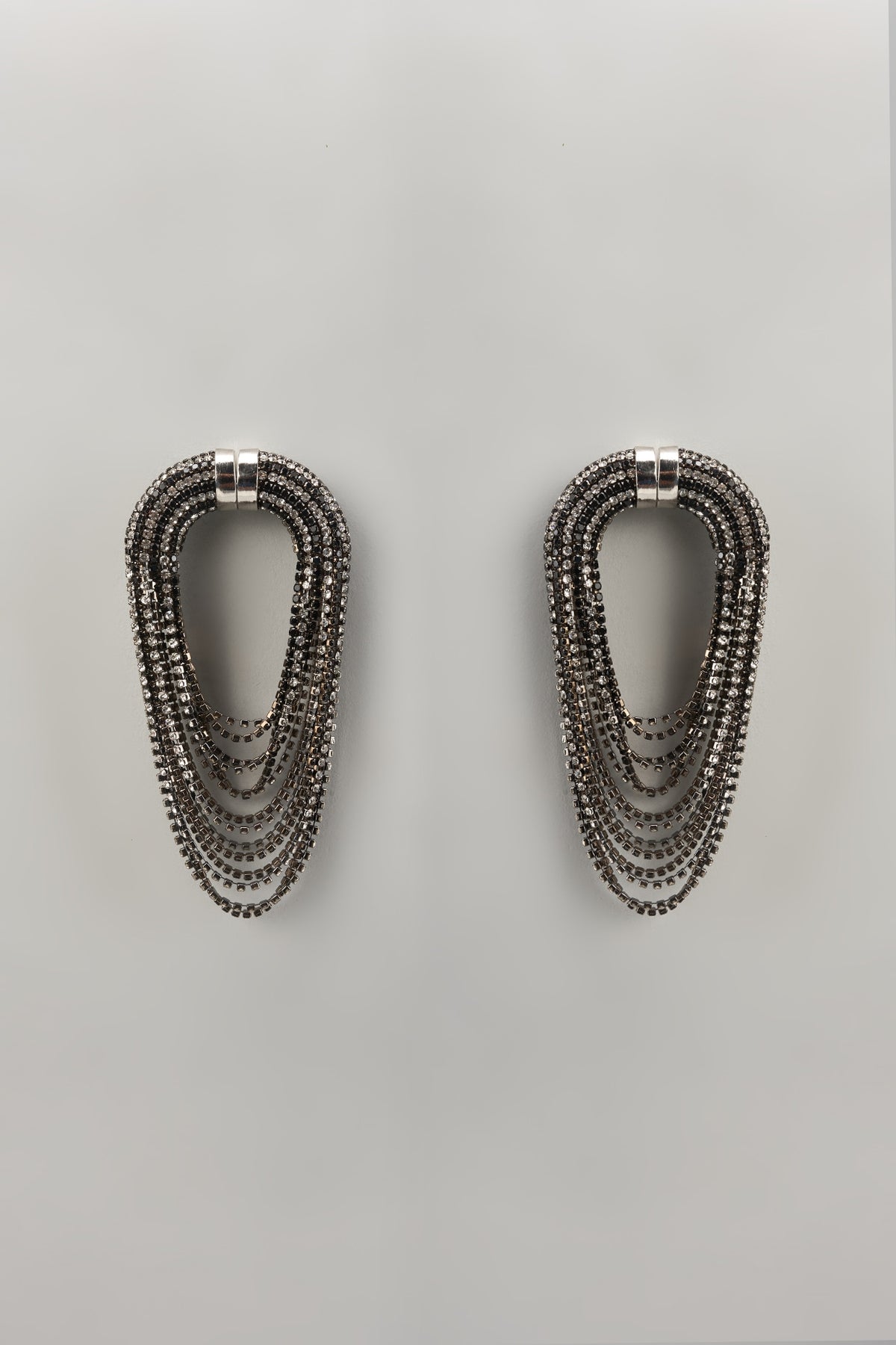Silver Plated Crystal Embellished Dangler Earrings
