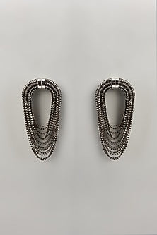 Silver Plated Crystal Embellished Dangler Earrings