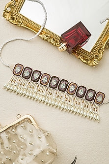 Multi Colored Hand Embroidered Choker Necklace