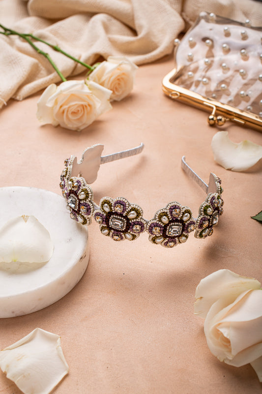 Multi Colored Hand Embroidered Headband