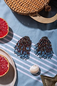 Flaming Sky Hand Embroidered Earrings