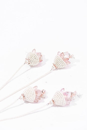 Silver Sequin & Beaded Dangler Earrings