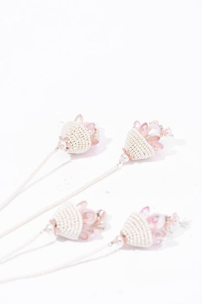 Silver Sequin & Beaded Dangler Earrings