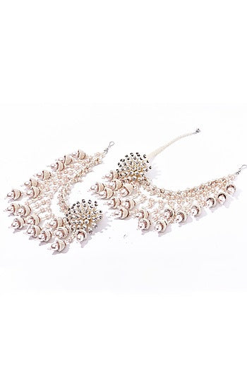 Silver Sequin & Beaded Dangler Earrings