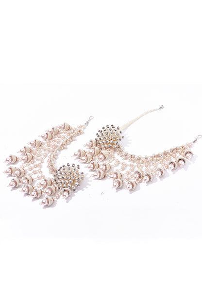 Silver Sequin & Beaded Dangler Earrings