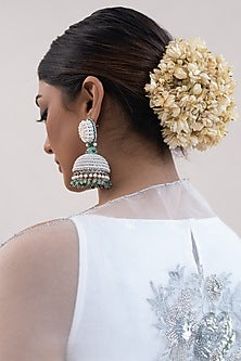 Green Pearl Dangler Earrings