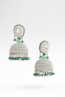 Green Pearl Dangler Earrings