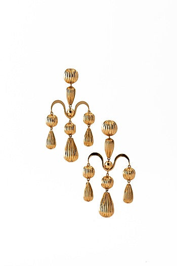 Gold Plated Scalloped Dangler Earrings