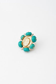 Gold Plated Turquoise Stone Hexapod Ring