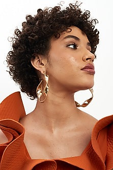Gold Plated Pearl Hoop Earrings
