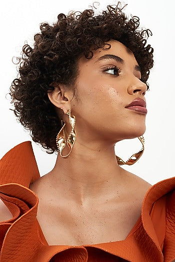 Gold Plated Pearl Hoop Earrings