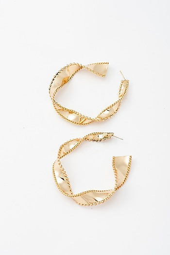 Gold Plated Pearl Hoop Earrings