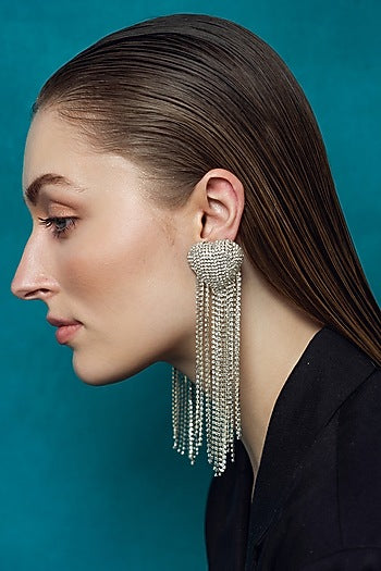 Silver Plated Crystal Embellished Rainbow Dangler Earrings