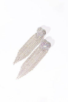 Silver Plated Crystal Embellished Rainbow Dangler Earrings