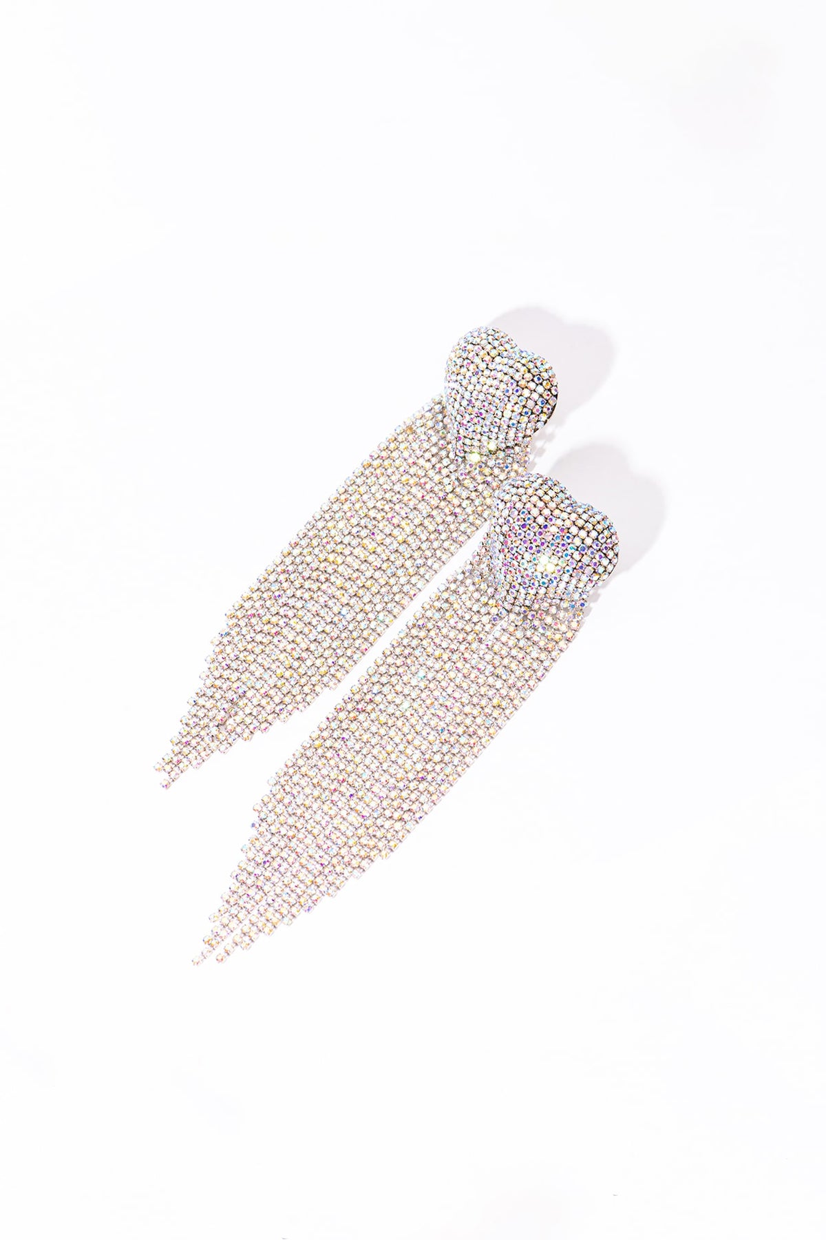 Silver Plated Crystal Embellished Rainbow Dangler Earrings