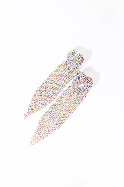 Silver Plated Crystal Embellished Rainbow Dangler Earrings