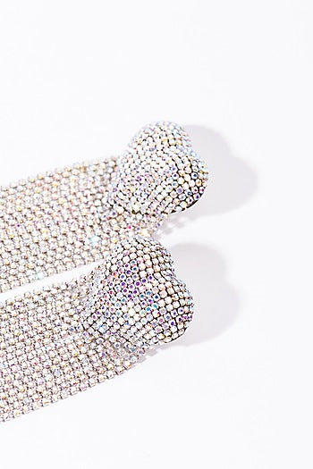 Silver Plated Crystal Embellished Rainbow Dangler Earrings