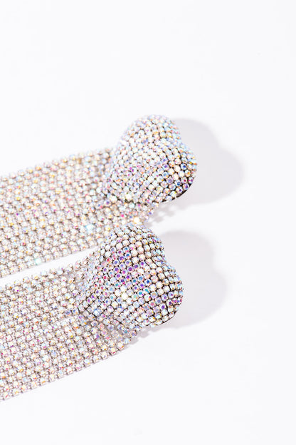 Silver Plated Crystal Embellished Rainbow Dangler Earrings