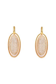 Gold Finish Zircon Dangler Earrings