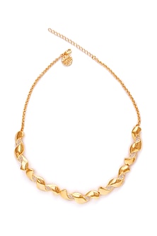 Gold Finish Zircon Necklace