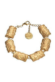 Gold Finish Bracelet Set In Brass