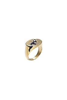 Gold Finish Ring In Brass