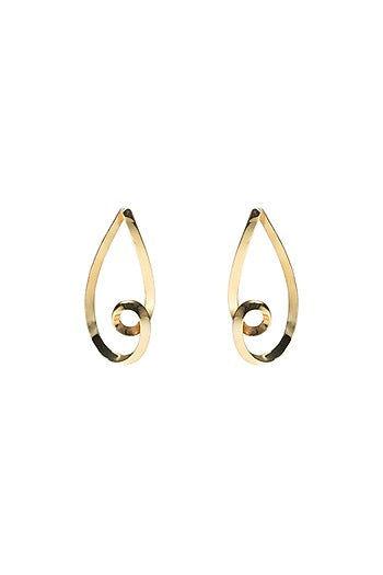 Gold Finish Dangler Earrings Set In Brass