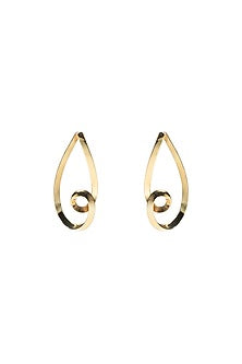 Gold Finish Dangler Earrings Set In Brass