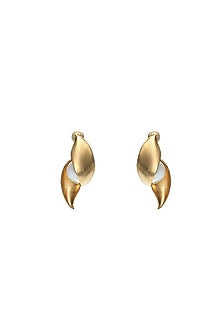 Gold Finish Shell Dangler Earrings