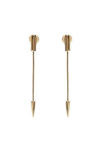 Gold Finish Dangler Earrings Set In Brass
