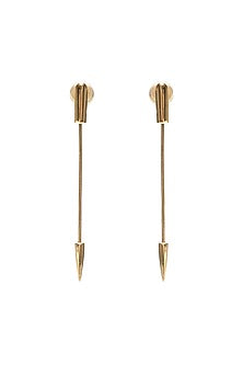 Gold Finish Dangler Earrings Set In Brass