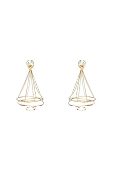 Gold Finish Chandelier Earrings In Sterling silver