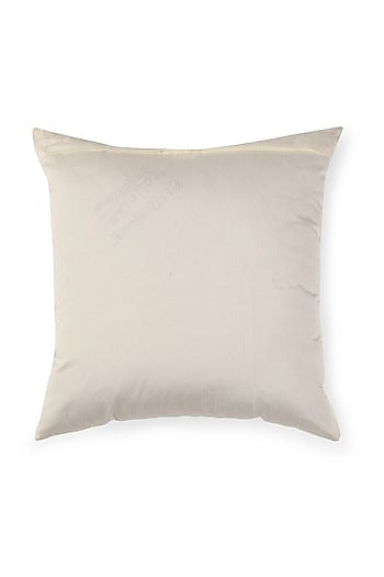 Off-White Tree Cushion Cover With Fringes