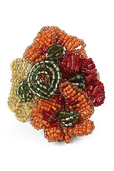 Floral Beaded Napkin Rings (Set of 4)
