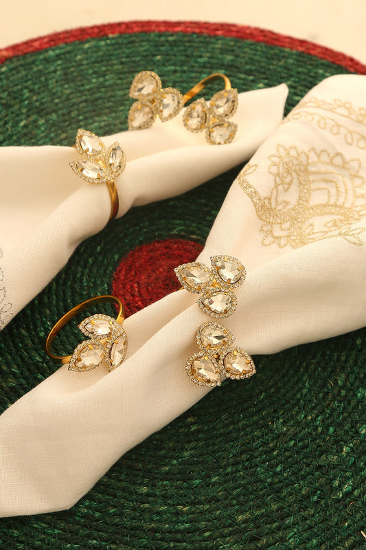 Gold Tone Iron Napkin Rings set of 4