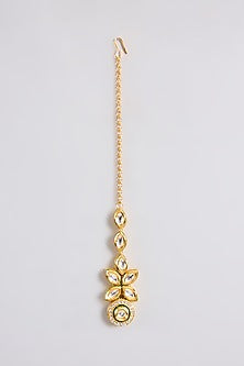 Gold Finish Kundan Polki Handcrafted Necklace Set