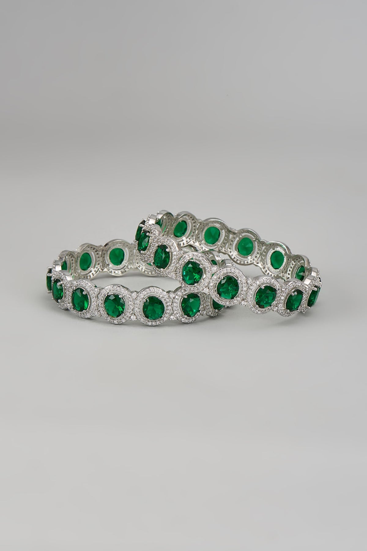 White Finish Zircon Bangles