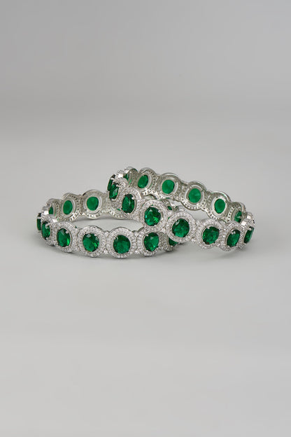 White Finish Zircon Bangles