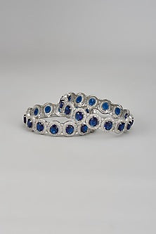 White Finish Zircon Bangles