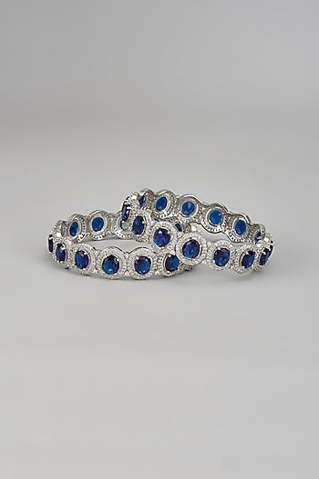 White Finish Zircon Bangles