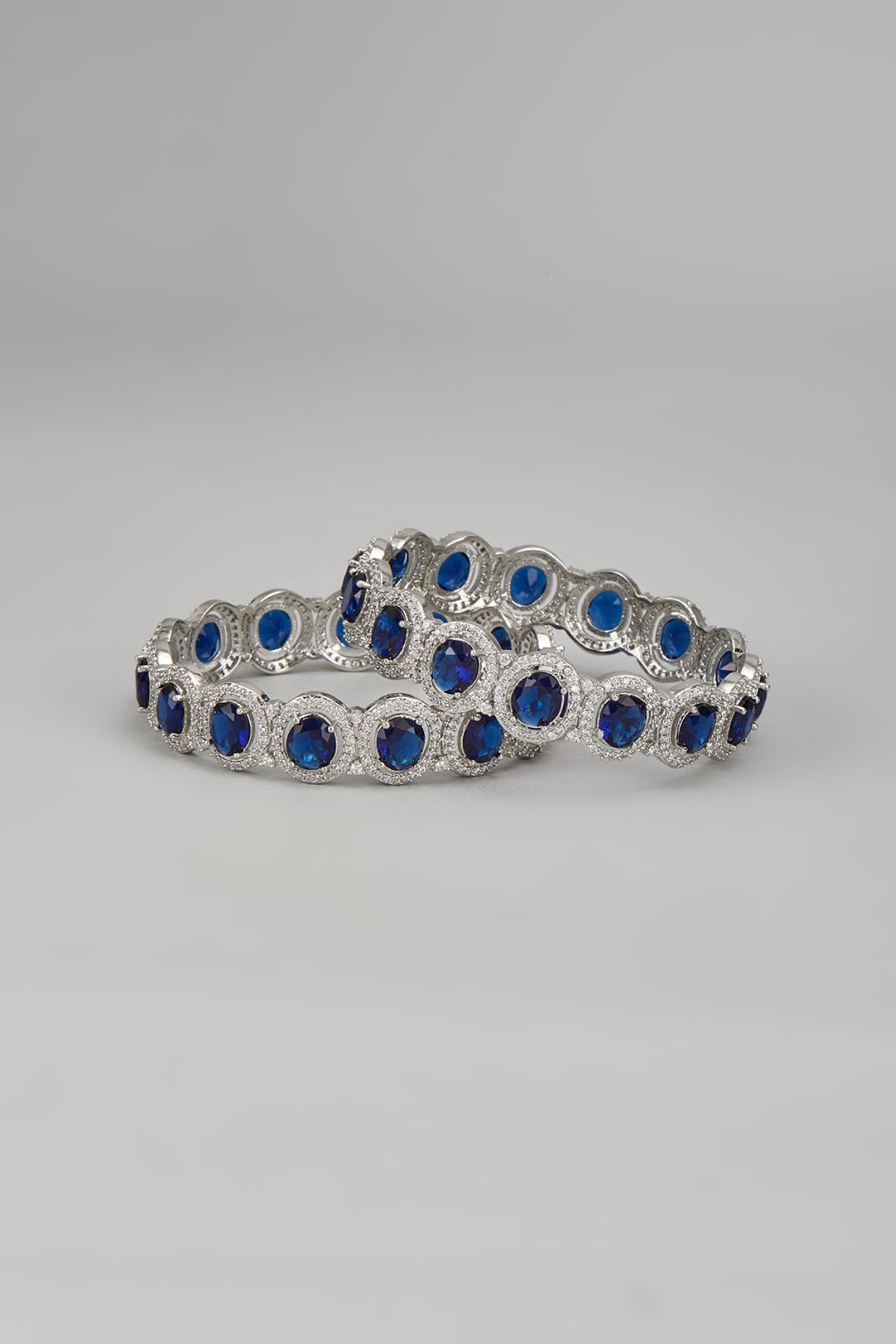White Finish Zircon Bangles