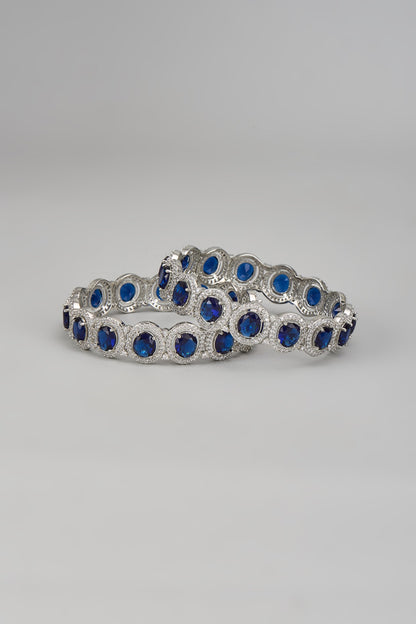 White Finish Zircon Bangles