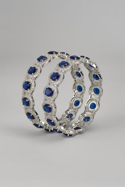 White Finish Zircon Bangles