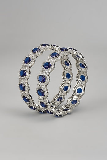 White Finish Zircon Bangles