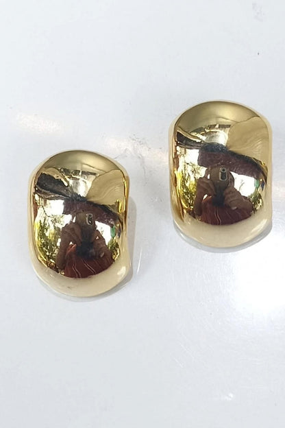 Gold Finish Statement Stud Earrings
