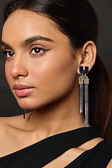 Gold Finish Statement Dangler Earrings